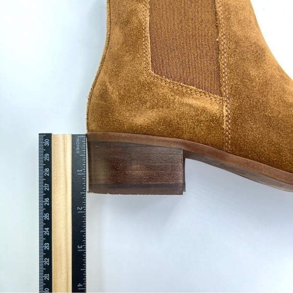 Steve Madden Womens Size 7.5 Cognac Brown Suede Leather Chelsea Ankle Boots - Picture 10 of 11